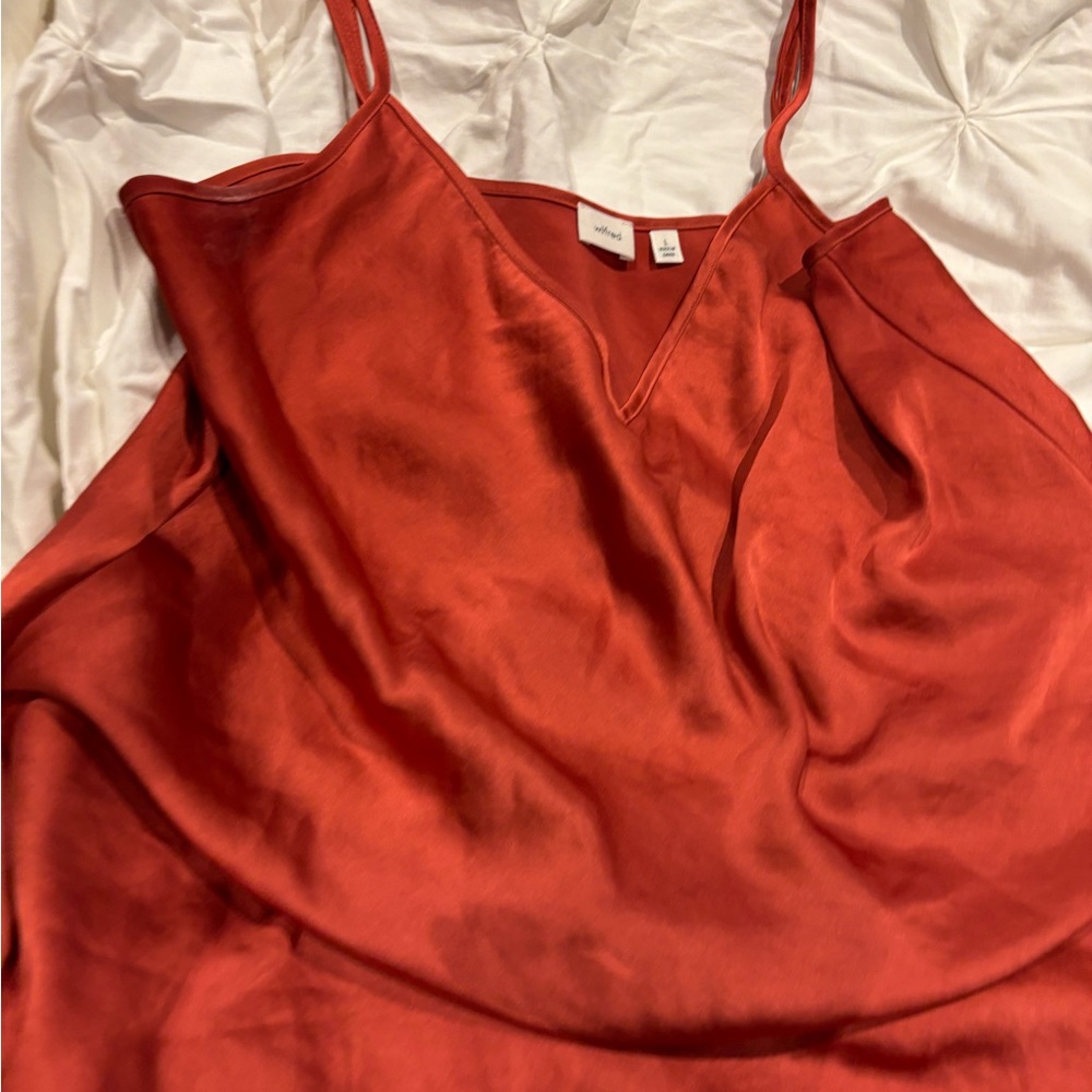 Aritzia Wilfred Orange/Red Slip Dress